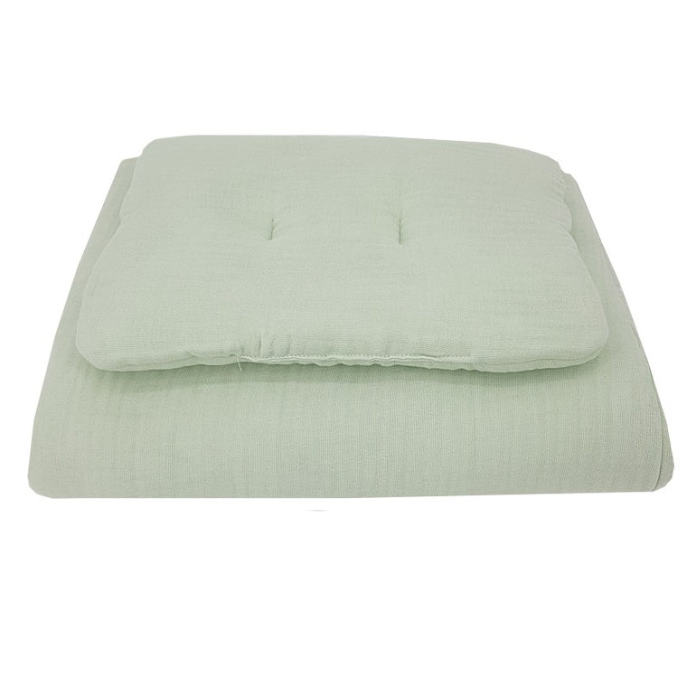 Muslin cot bedding set Mint