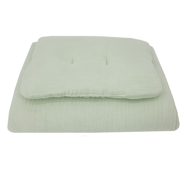 Muslin cot bedding set Mint