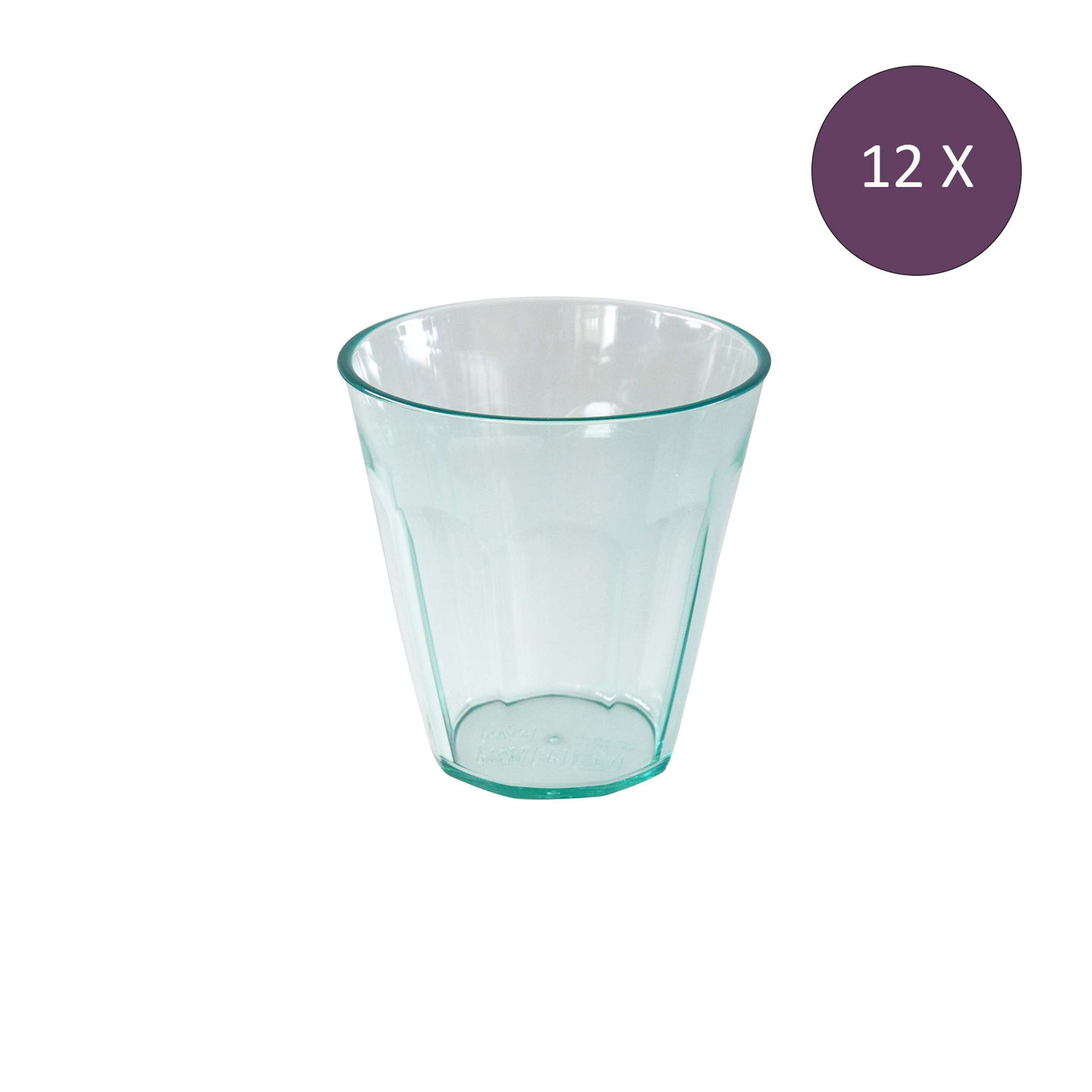 Nora bekers 150 ml transparant groen set van 12
