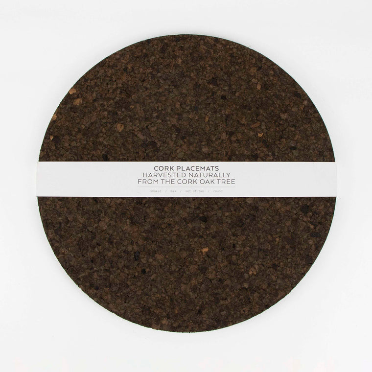 Smoked Cork Placemat Ø 32 cm Set of 2
