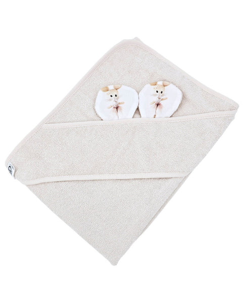 Bamboe badcape Ballerina Muis / Licht Beige