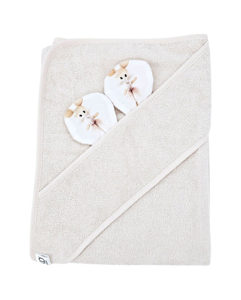 Bamboe badcape Ballerina Muis / Licht Beige