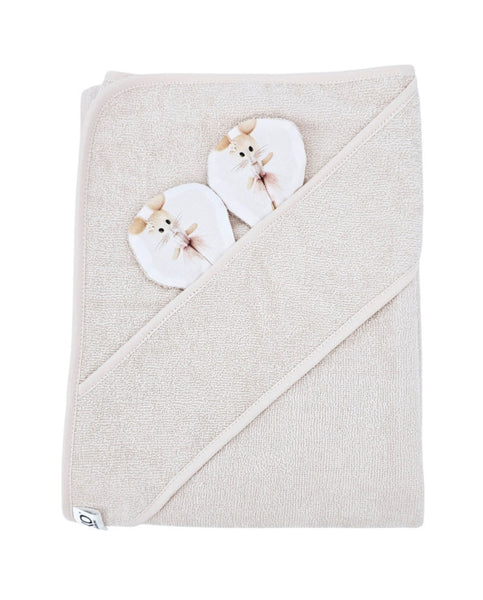 Bamboe badcape Ballerina Muis / Licht Beige