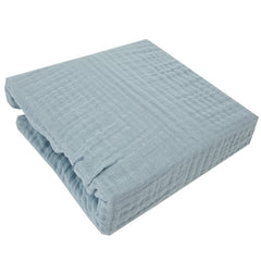 Muslin sheet with elastic band 140 x 70 cm BLUE