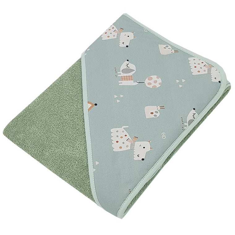 Serviettes de bain à capuche Chiens/Menthe