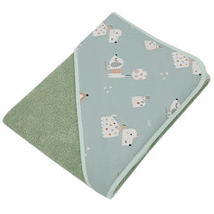 Serviettes de bain à capuche Chiens/Menthe