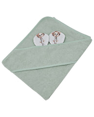 Housse de bain en bambou OURS JARDINIER/MENTHE