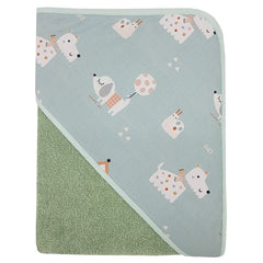 Serviettes de bain à capuche Chiens/Menthe
