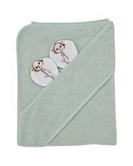 Housse de bain en bambou OURS JARDINIER/MENTHE