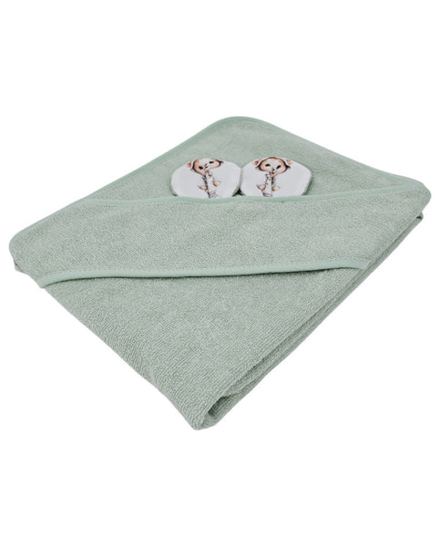Housse de bain en bambou OURS JARDINIER/MENTHE