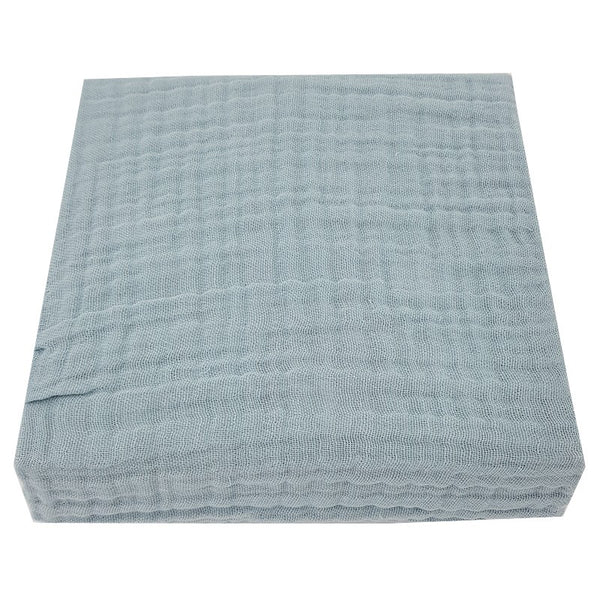 Mousseline hoeslaken met elastische band 120 x 60 cm - Blauw