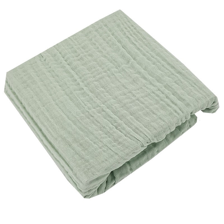 Muslin fitted sheet with elastic band 120 x 60 cm Mint