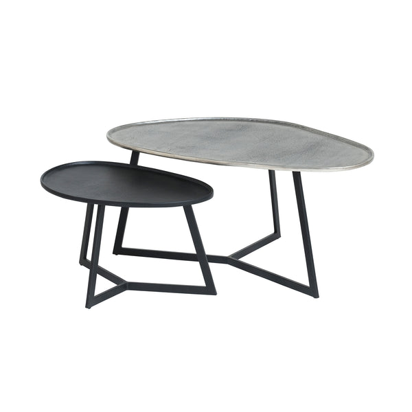 Novato coffee table, set of 2, Antique silver / Black