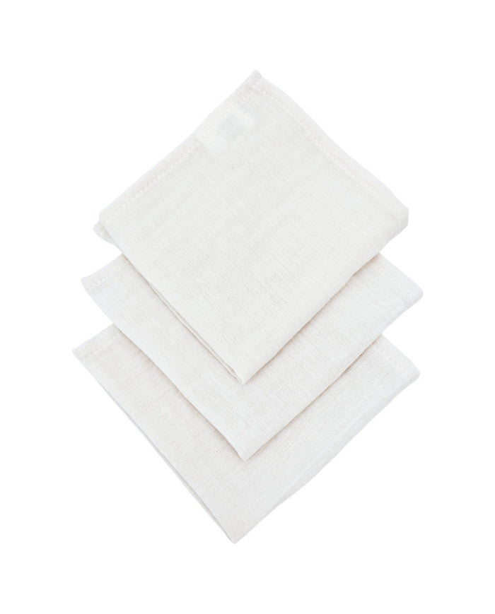 Couches en mousseline 30 x 30 cm, 3 pcs, beige