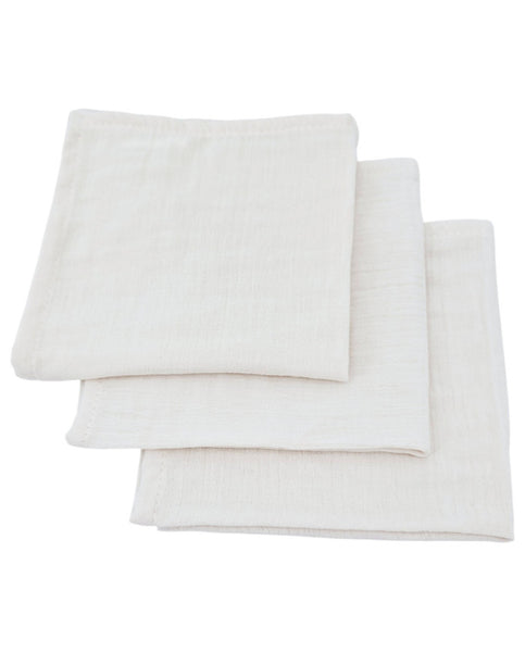 Couches en mousseline 30 x 30 cm, 3 pcs, beige