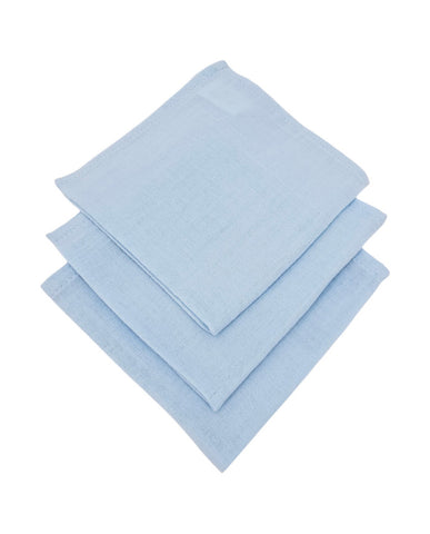 Muslin Nappies 30 x 30 cm, 3 pcs, Blue