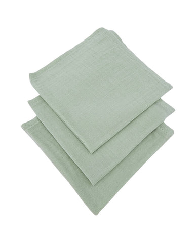 Muslin nappies 30 x 30 cm, 3 pcs, mint