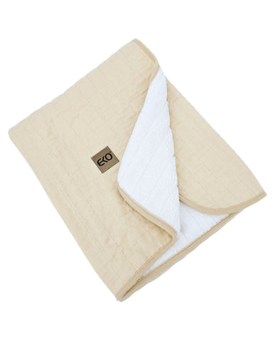 Couverture en mousseline matelassée en fourrure, couleur Latte