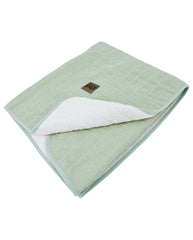 Couverture matelassée en mousseline effet fourrure MENTHE