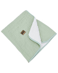 Couverture matelassée en mousseline effet fourrure MENTHE