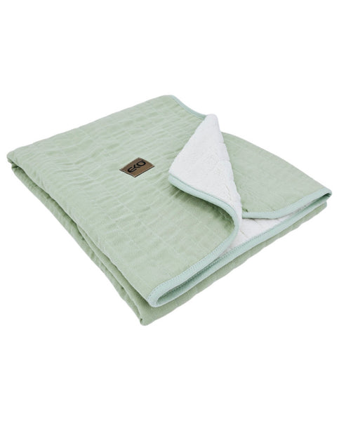 Couverture matelassée en mousseline effet fourrure MENTHE