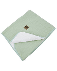 Couverture matelassée en mousseline effet fourrure MENTHE