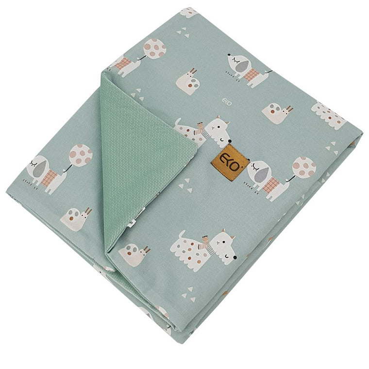 Couverture et tapis de jeu avec doublure en tissu velours - Chiens