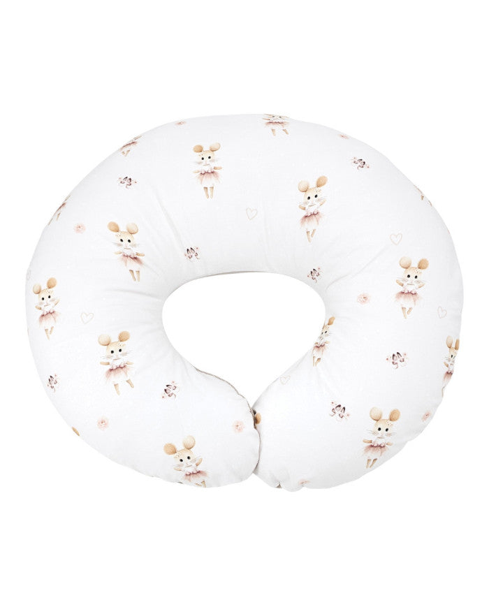 Velvet nursing crescent pillow - Ballerina Mouse