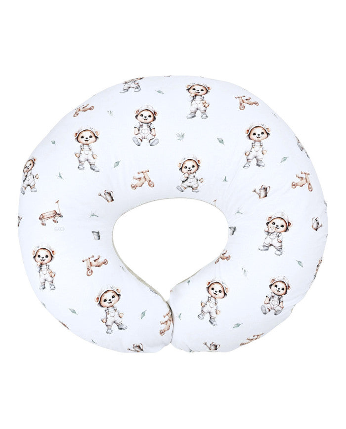 Velvet breastfeeding crescent pillow GARDENER BEAR