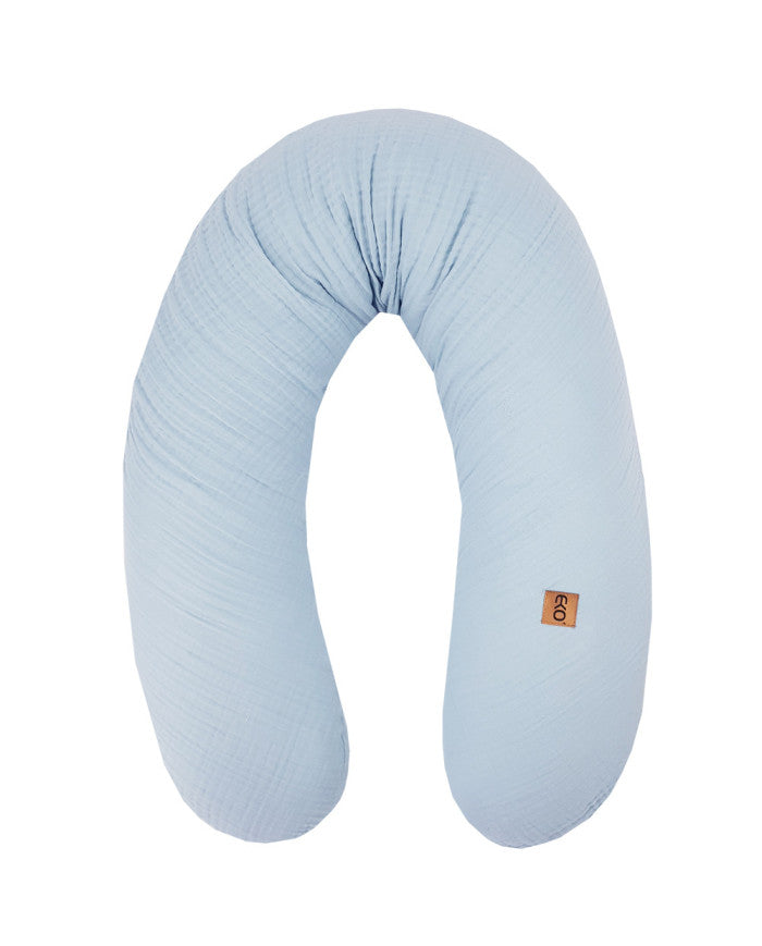 Blauw mousseline kussen voor mama en baby