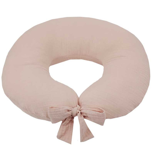 Croissant d'allaitement en mousseline Rose poudré