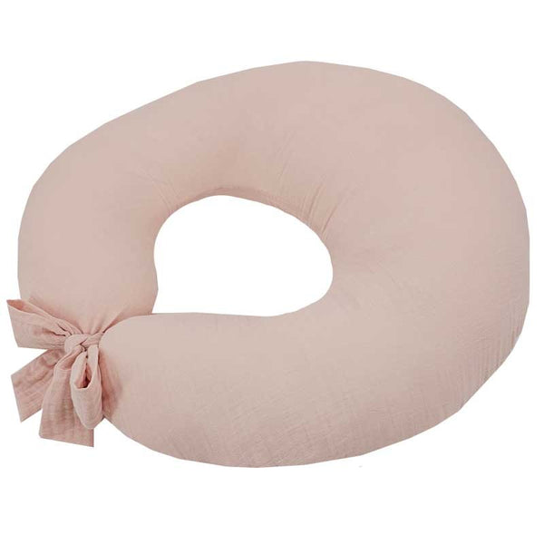 Croissant d'allaitement en mousseline Rose poudré