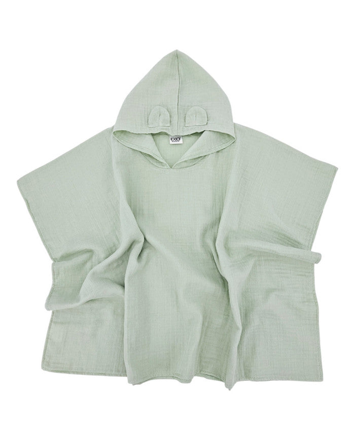 Poncho en mousseline menthe