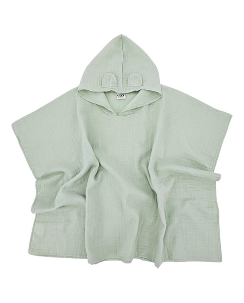 Poncho en mousseline menthe