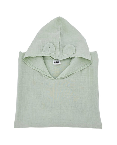 Poncho en mousseline menthe