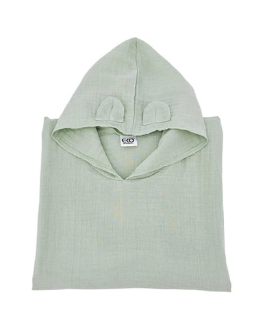 Poncho en mousseline menthe