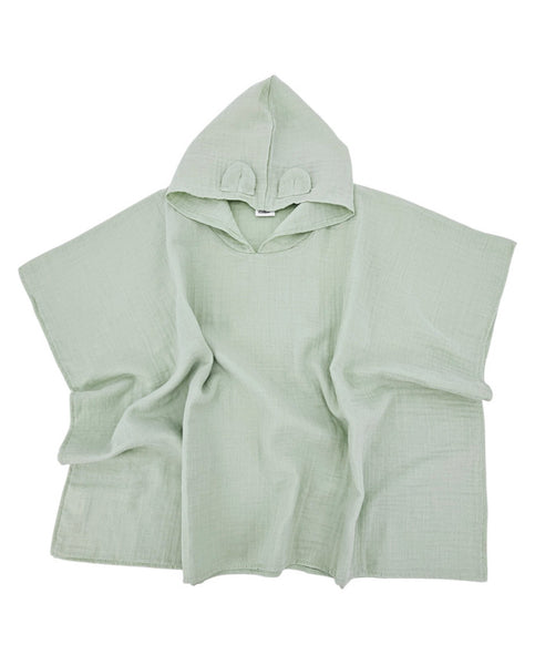 Poncho en mousseline menthe