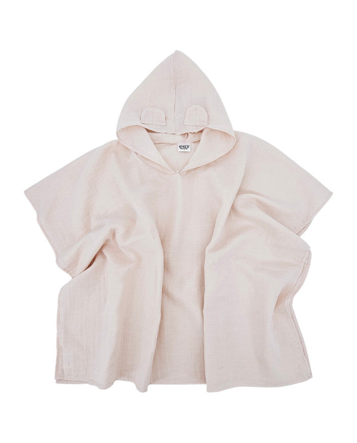 Poncho en Mousseline Rose Pâle