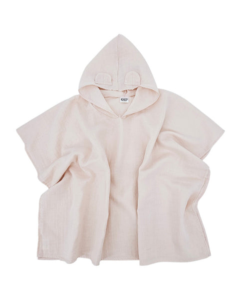 Poncho en Mousseline Rose Pâle