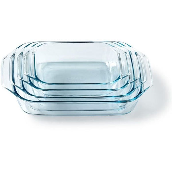 Lot de 4 plats four - PYREX - Verre - Rectangulaire - 27/31/35/39 cm