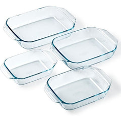 Lot de 4 plats four - PYREX - Verre - Rectangulaire - 27/31/35/39 cm