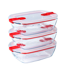 Ensemble de 3 plats rectangulaires Cook & Heat de 1,1 litre