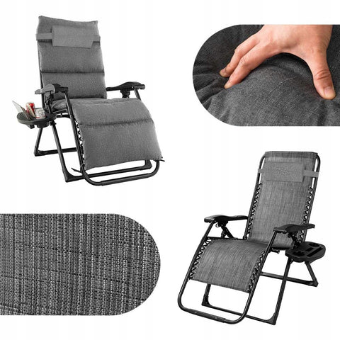 Padded Zero Gravity Chair, Multicolour Grey