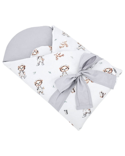 Garde lange en coton imprimé en forme de cône avec un motif OURS JARDINIER