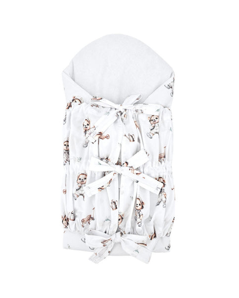 Printed Cotton Swaddle Blanket GARDENER BEAR