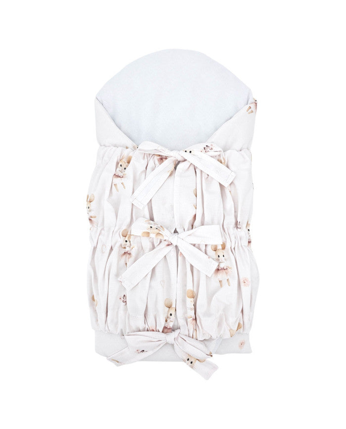 Printed cotton cone with coconut ballerina mouse