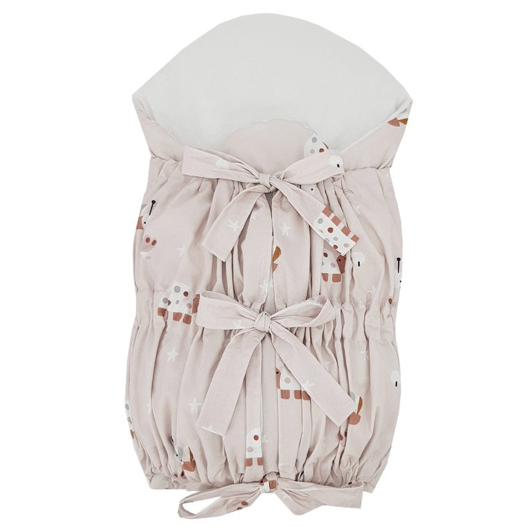 Printed Cotton Swaddle Blanket with Coconut Bees