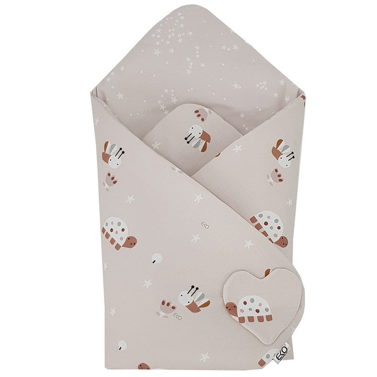 Maxi-lange en coton imprimé double face ABEILLES