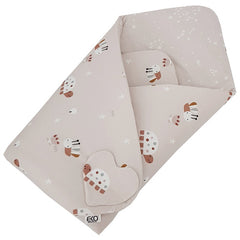Maxi-lange en coton imprimé double face ABEILLES
