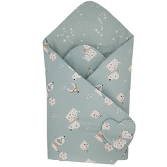 Double-sided printed cotton swaddle blanket — Dogs